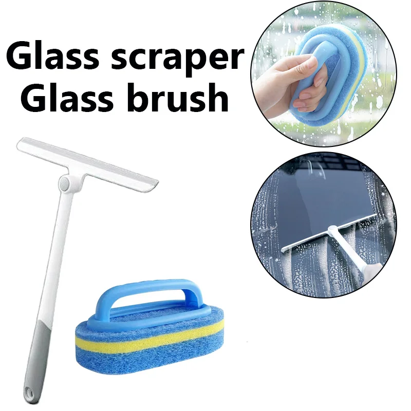 2 teile/satz Silikon Fenster Rakel und Glas Reinigung Schwamm Combo für Kristall Klar Glanz auf Fenster Spiegel Dusche Bildschirme