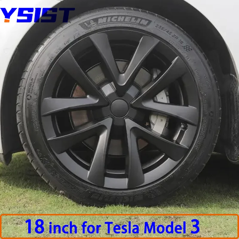 4 шт. крышка ступицы для Tesla Model 3, крышка колеса 18 дюймов Highland, автомобильные защитные пленки из АБС-пластика, аксессуары для защиты обода