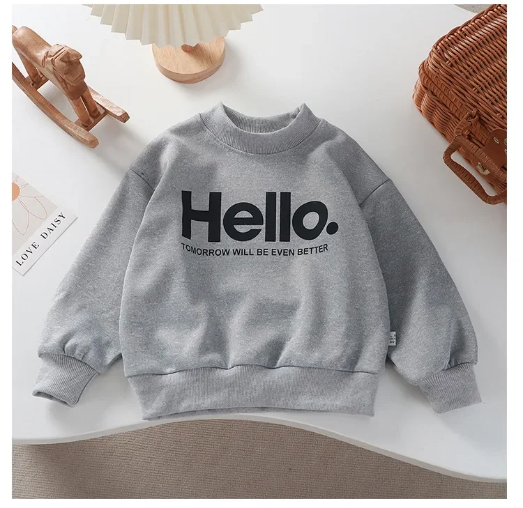 Baby Mädchen Jungen Sweatshirt Kinder Buchstaben-Hoodies Kleinkind Herbst-Oberbekleidung Winter Kinderkleidung Baby Jungen Kleidung – Detail 5