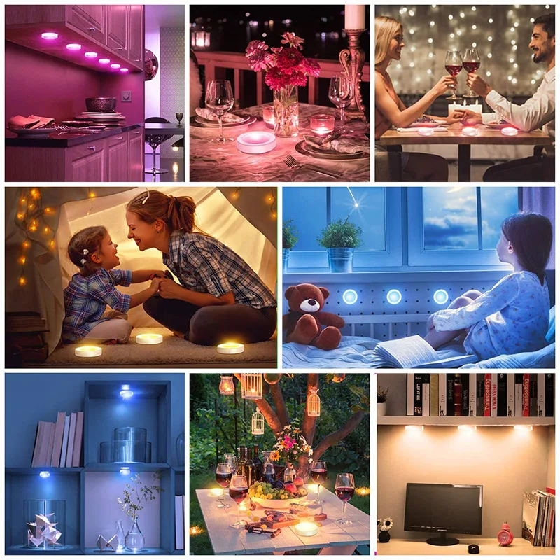 13 Color RGB LED Under Cabinet Light Wireless Remote Control Dimmable Wardrobe Night Lamp For Bedroom Kitchen Showcase Decor view 6