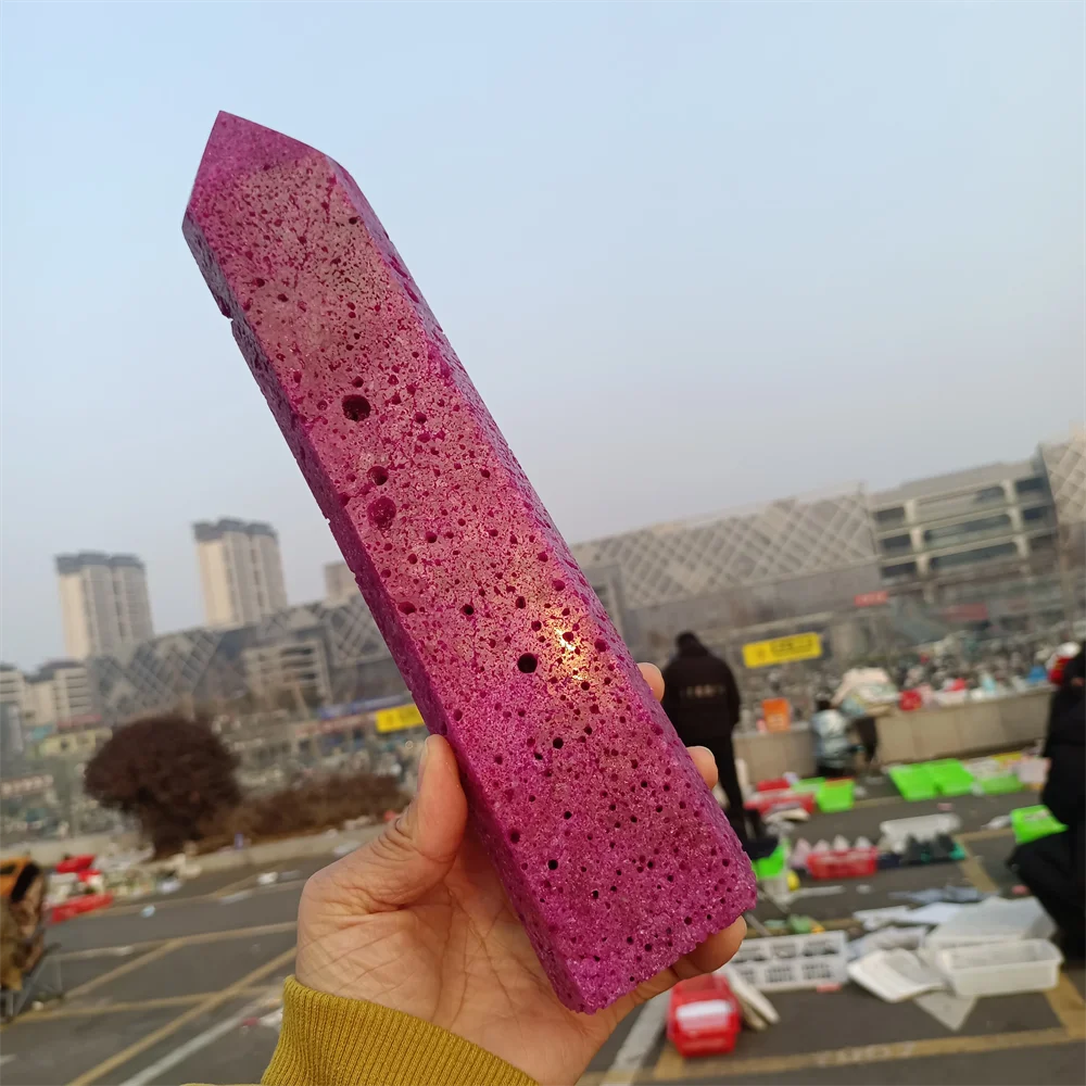 

Huge Natural Ruby Obelisk,Quartz Crystal Ruby Wand,Mineral Reiki Healing Stone,Home Office Energy Degaussing Decor Pillar