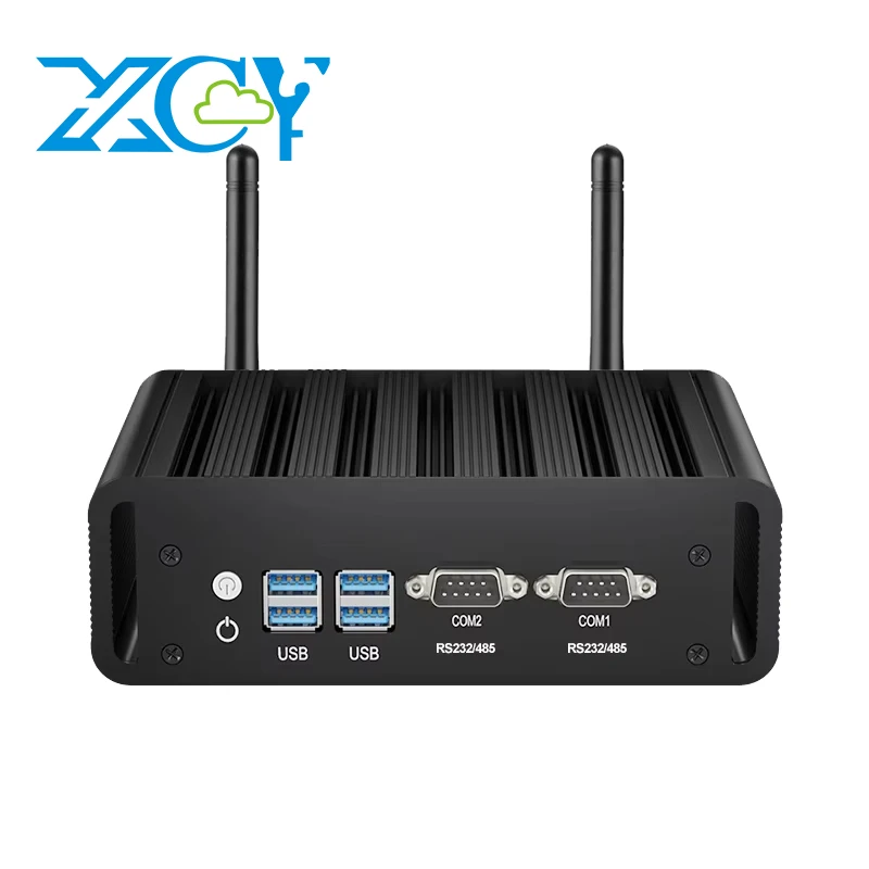 XCY X31G Mini PC IPC sin ventilador Intel Core i5-8250U 2x RS232/485 COM 2x Gigabit Ethernet 6x USB HDMI VGA SIM ranura Mini PCIe Win10