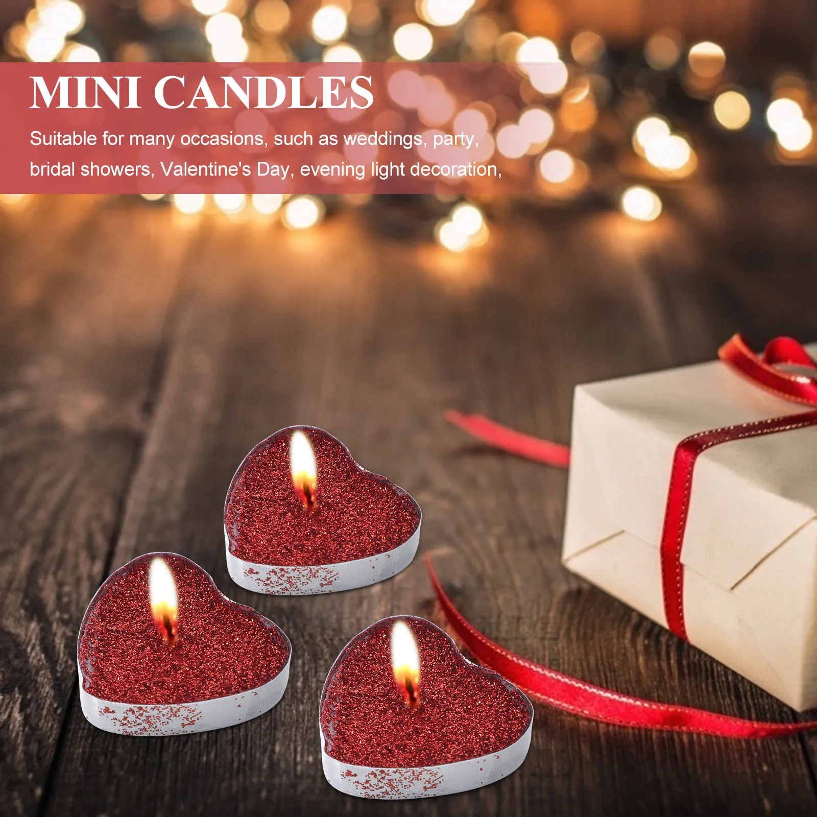 30Pcs Heart Tealight Candles Creative Metal Holders Long Burning Smokeless Romantic Mini Candles Ideal for Bridal Shower Evening