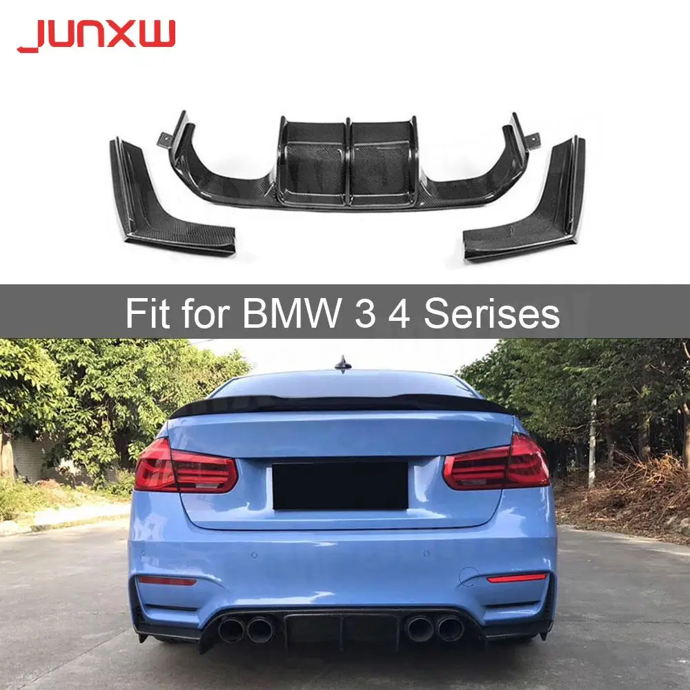 

ABS Material Rear Bumper Diffuser Splitters For BMW 3 4 Serises F80 M3 F82 F83 M4 2014-2019 V Style Car Decoration Spoiler