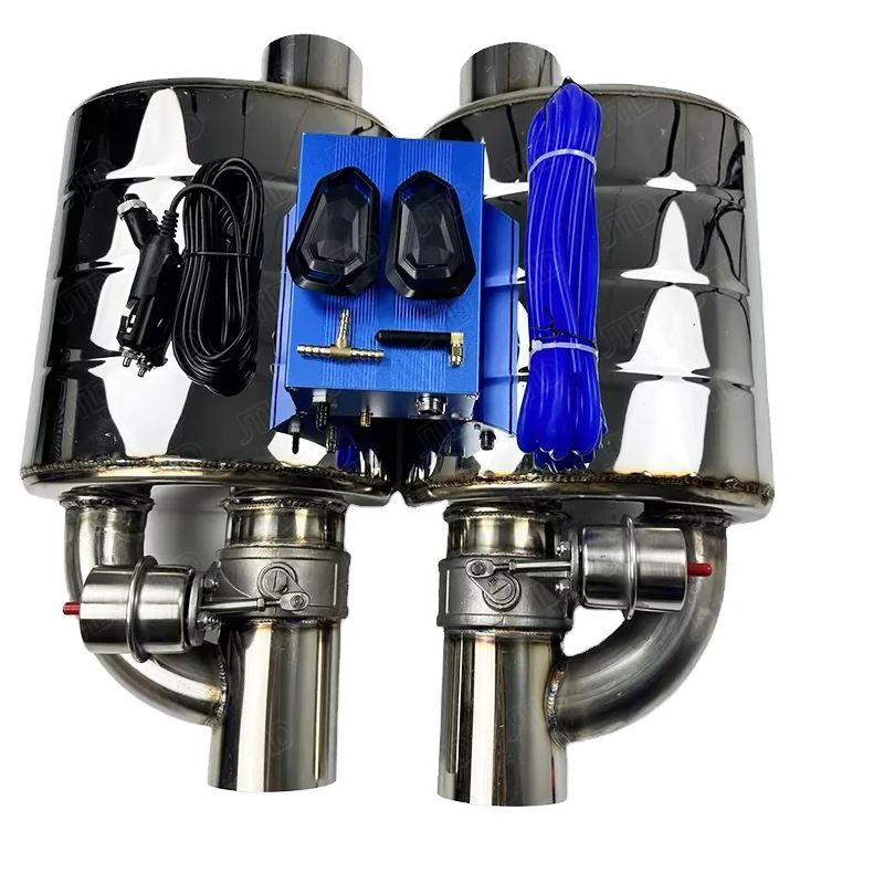 

JTLD Stocking 76mm 3 Inch 201SS Universal Single Vacuum Valve Muffler With Remote Control For Car Valvtronic Exhaust System