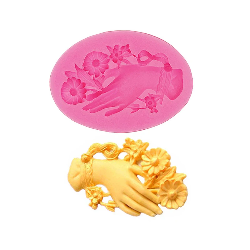 Gadgets-hands molds- flexible silicone push craft dessert mini food  soap mold/ resin  hand print mold