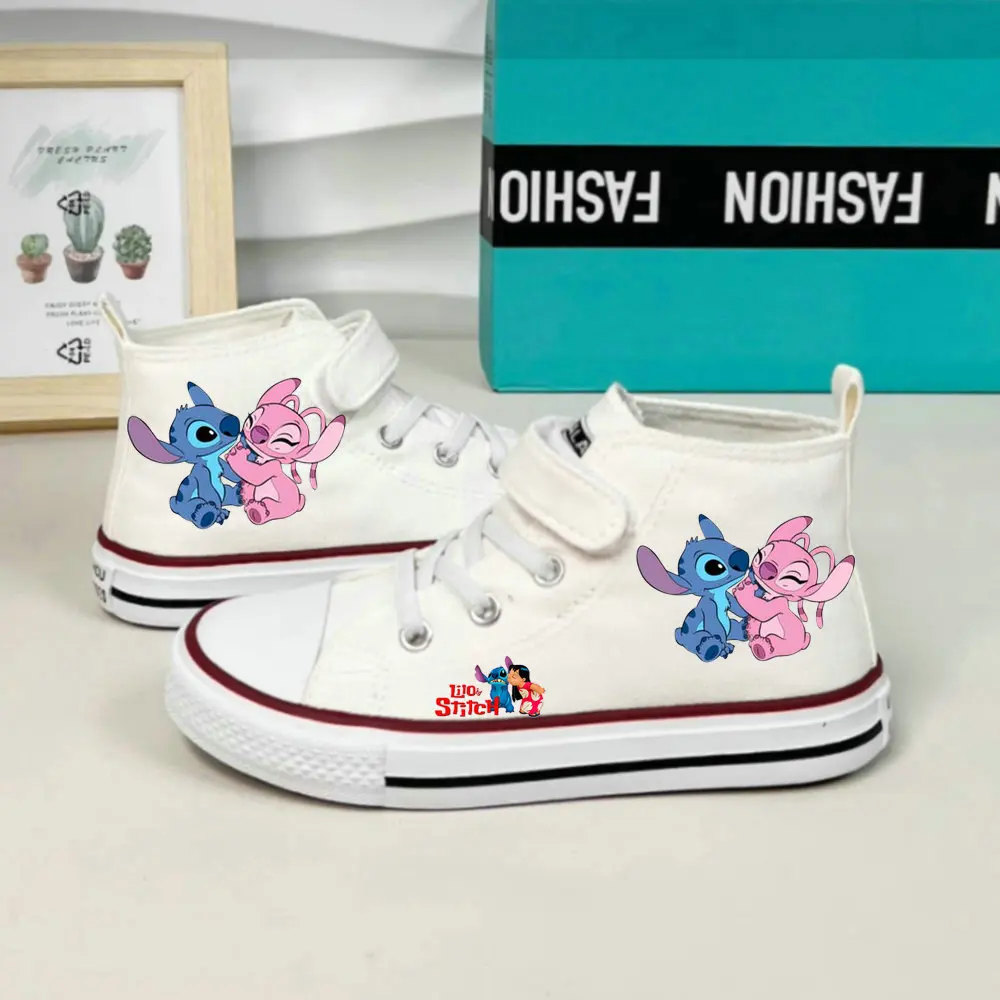 Tênis Disney-Stitch para crianças, desenho animado, anime fofo, presente casual para crianças, meninos e meninas