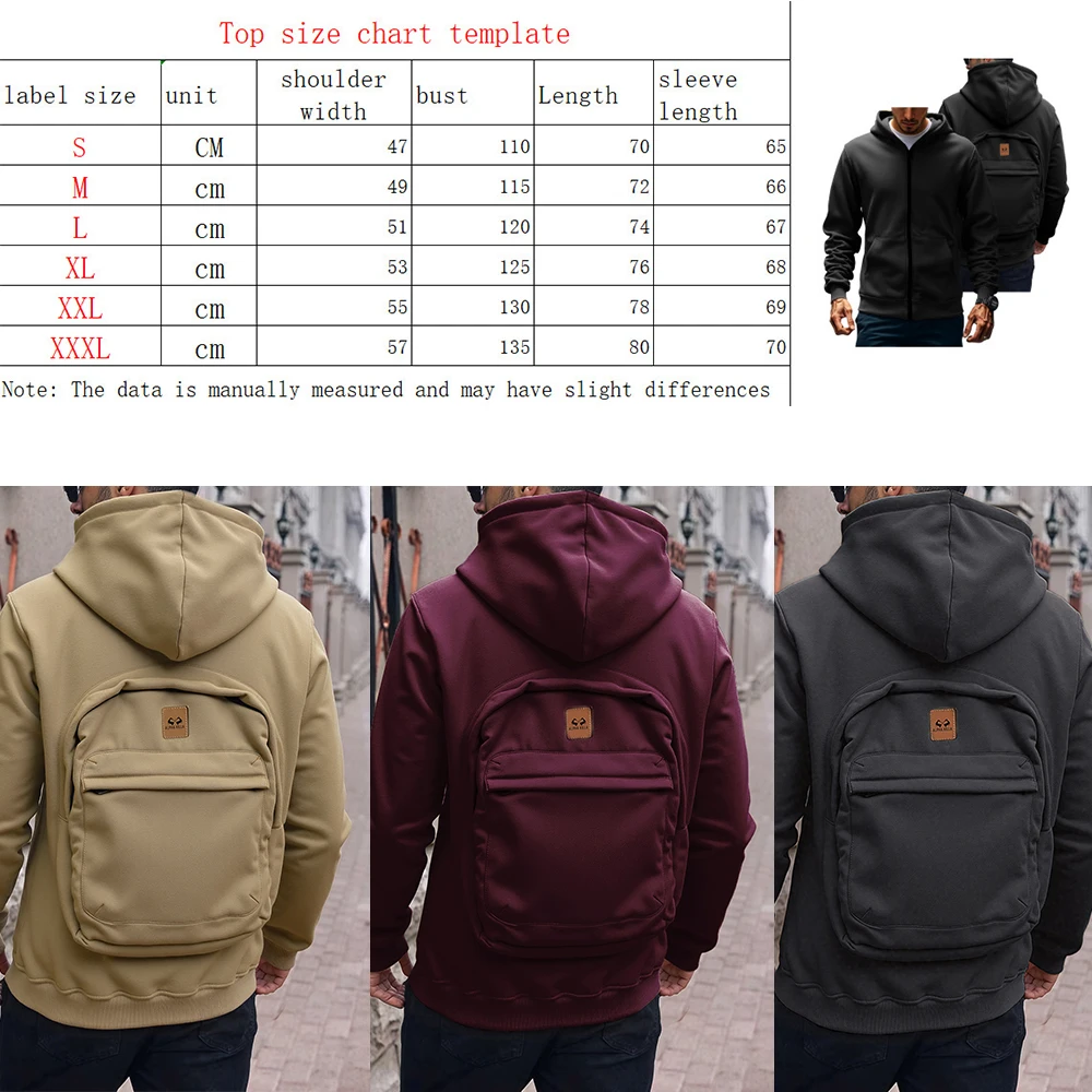 Polarshe Maßgeschneiderter Hoodie Neues Kapuzen-Sweatshirt Rucksack-Design Tasche auf der Rückseite Minimalistisches Top für Herren Streetwear Lose Jacke