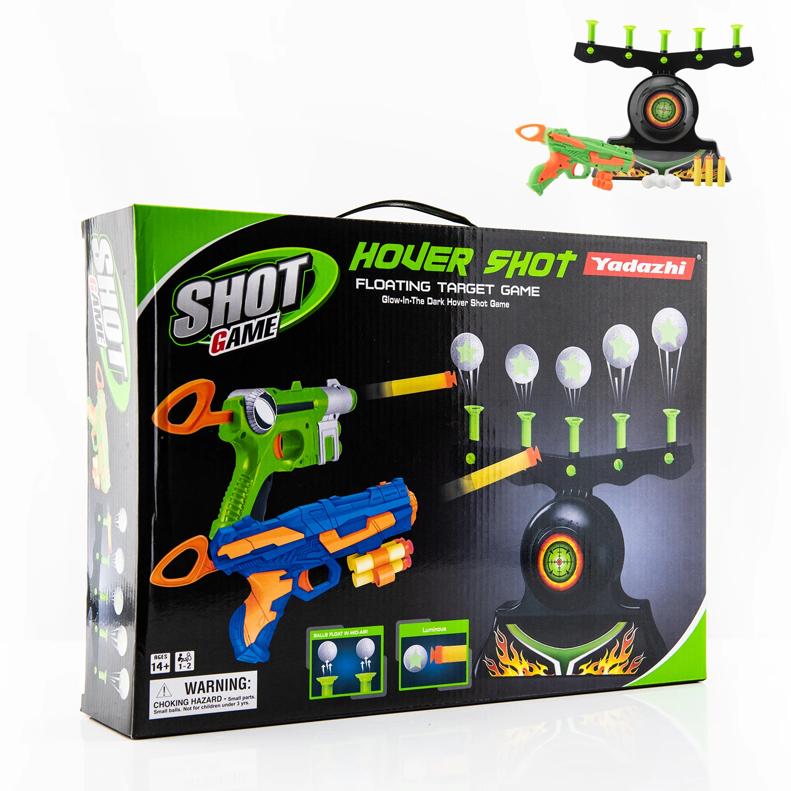 Newly Upgraded Luminous Electric Floating Target Children's Shooting Competition Soft Sponge Toy Gun Set Outdoor Sports Toy Gift