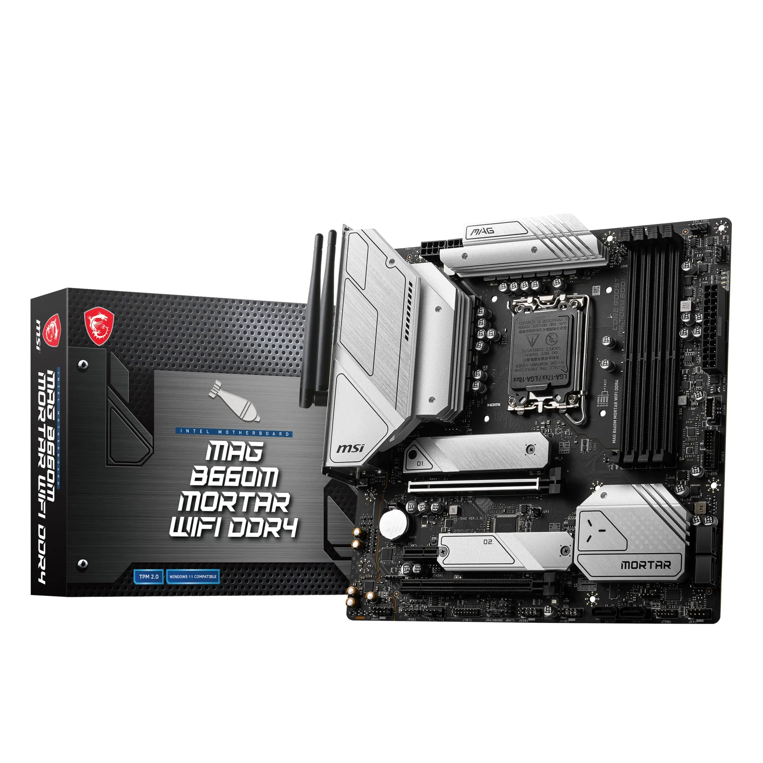 Scheda madre MAG B660M mortaio DDR4, Micro-ATX-supporta processori Core di 12th Gen, memoria LGA 1700 - DDR4 Boost 4800 + MH