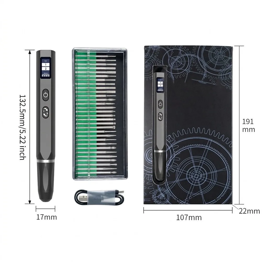 For Mini Electric Engraving Pen 30 Accessories USB Powered Digital Display for Craft For Art Polishing Carving Use