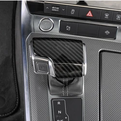 For Audi A6 (C8) A7 Q7 S6 RS6 S7 RS7 2019--2022 Gear Shift Head Cover Stickers Carbon Fiber Car Gear Shift Knob Trim Accessories