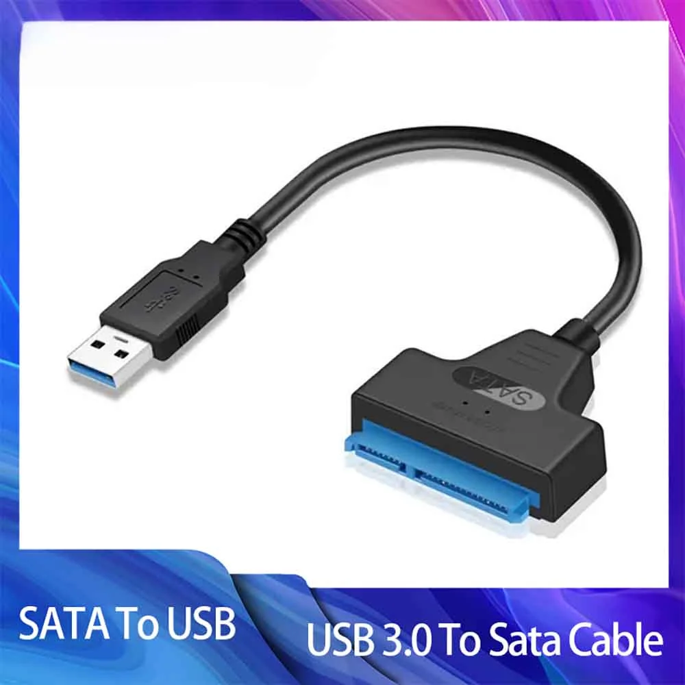 SATA to USB 3.0 Cable Up to 6 Gbps for 2.5 Inch External HDD SSD Hard Drive SATA 3 22 Pin Adapter USB 3.0 to Sata III Cord