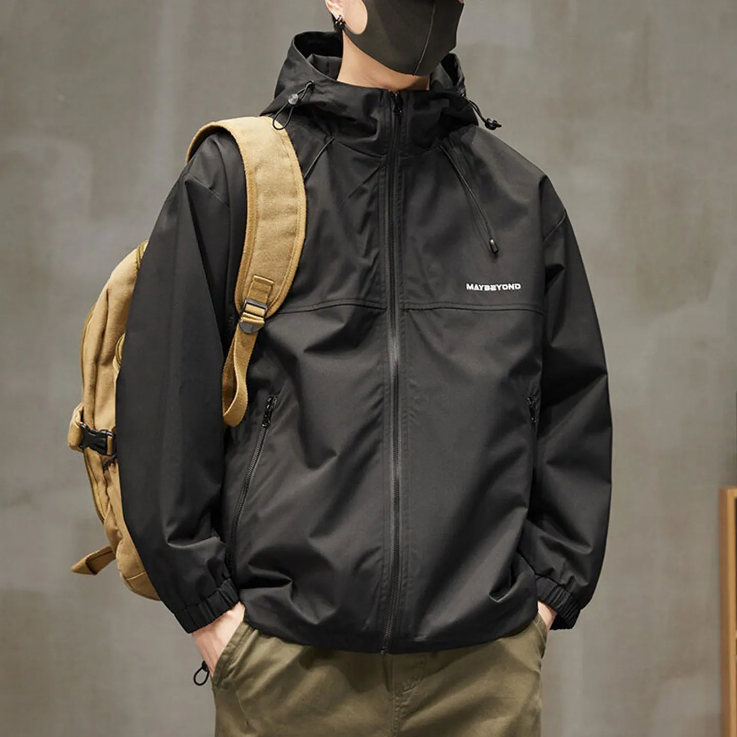 

American Sle Outdoor Men's Jaet Loose Spor Windproof Fce Lined Hooded Workwear Coat for Autumn New Arrival