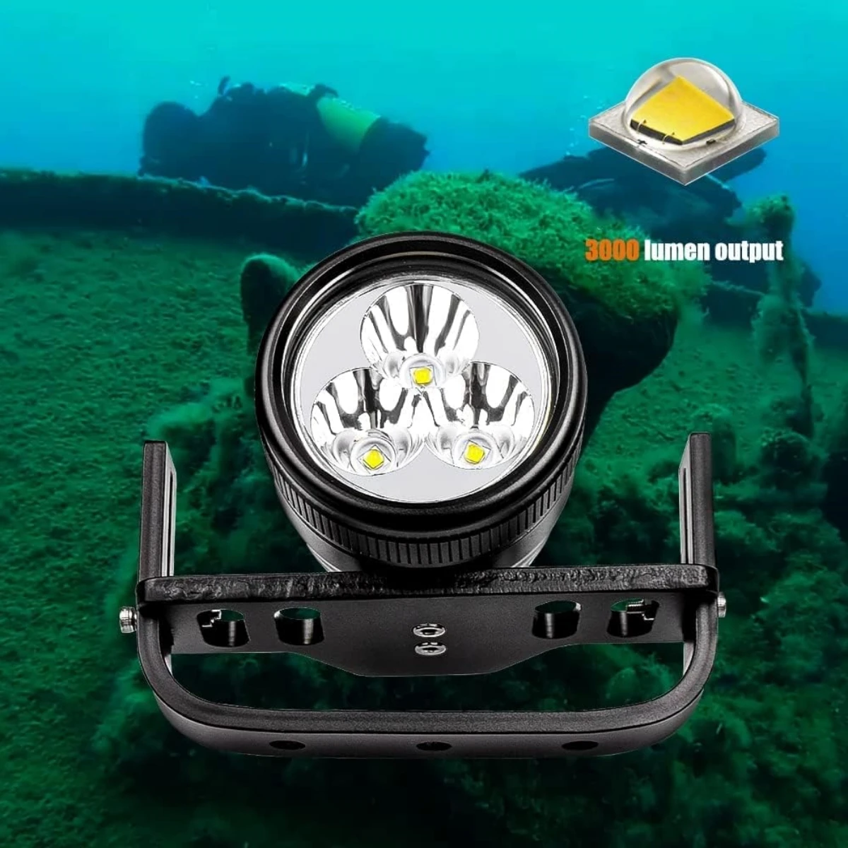 Odepro WD70 Professional Diving Flashlight Powerful Scuba Dive Torch Light Underwater Lantern Submersible Lamp for Diving  Torch