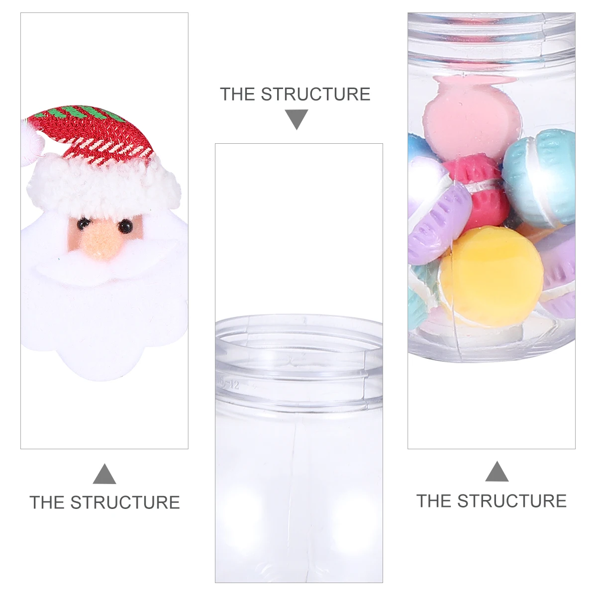 

4 Pcs Christmas Treat Storage Canister Candy Jar Plastic Gift Decorate Decoration