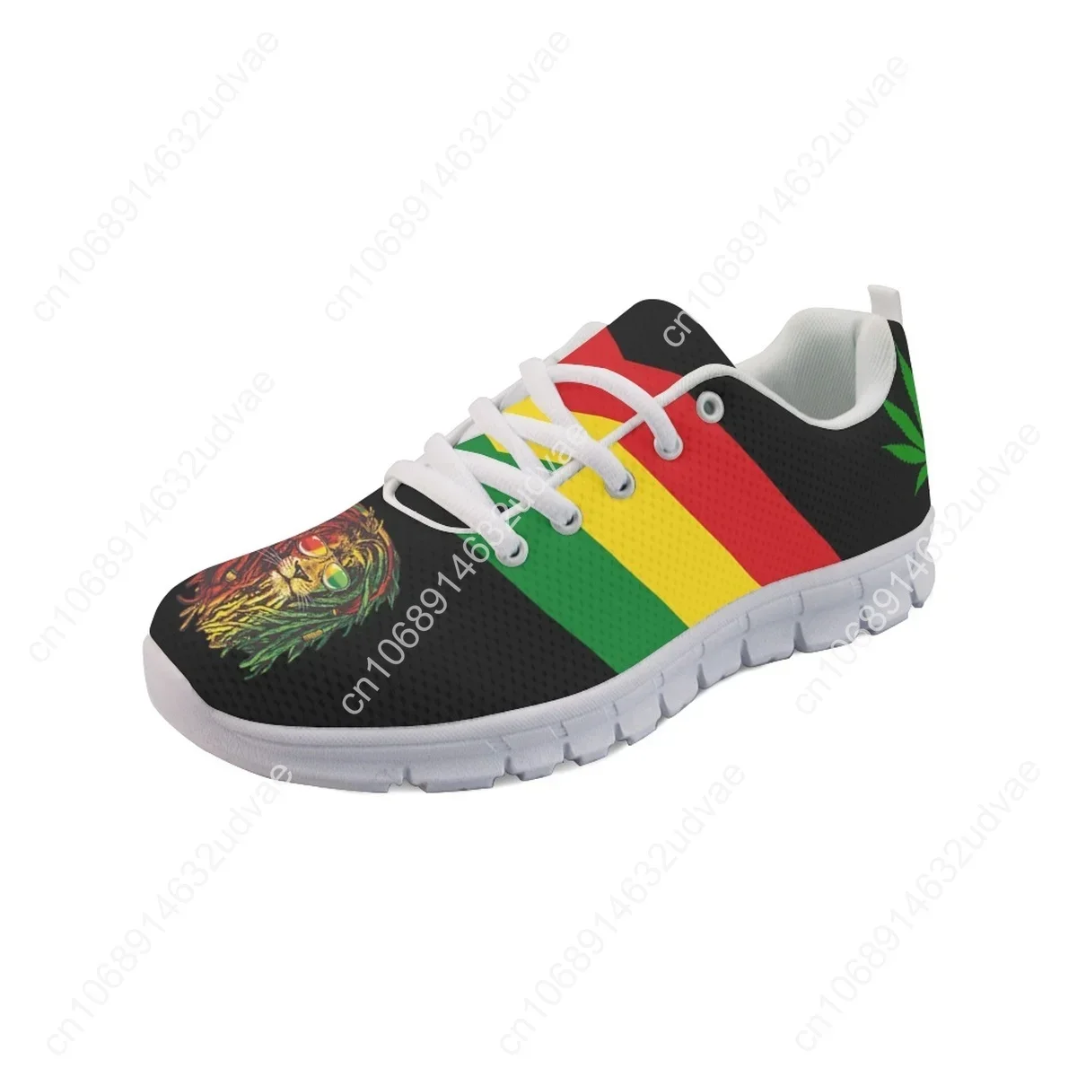 Jamaica Rastafari Flag with Reggae Leaves Printed Unisex Sport Shoes Female Vintage Women Men Lace Up Sneakers Zapatillas