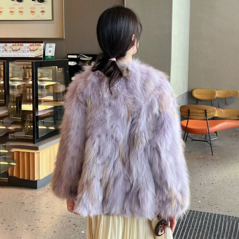 Fox-Like Fox Fur Jacket Women's Outwear 2025 Autumn Winter New Mao Mao Coats Fashion Loose Thicke Warm Parker Coat Streetwear