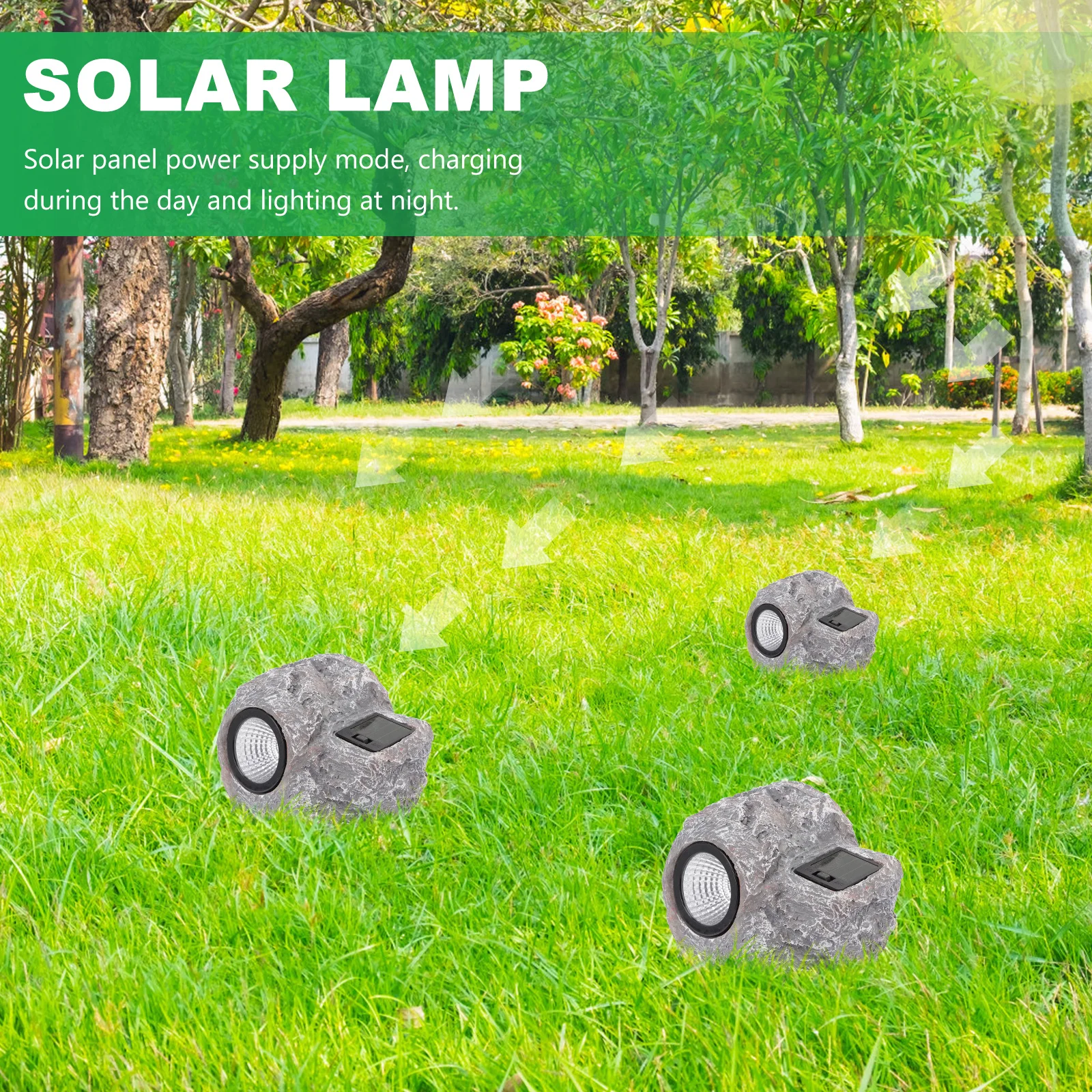 

Simulation Stone Solar Lamp Resin Garden Outdoor Decorative Light Solar Powered LED Yard Lawn Landscape Lighting