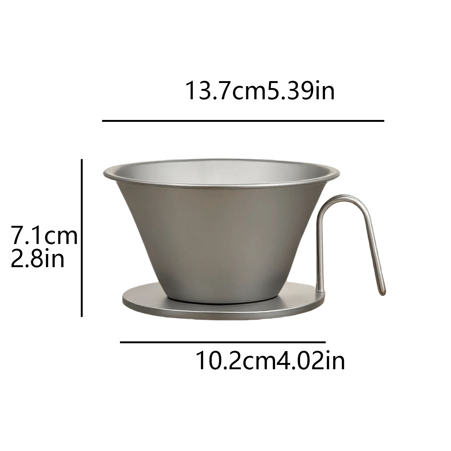 Pure Titanium Coffee Filter Cup, Hand Brewed Coffee Filter, Sturdy and Durable Coffee Brewing Equipment