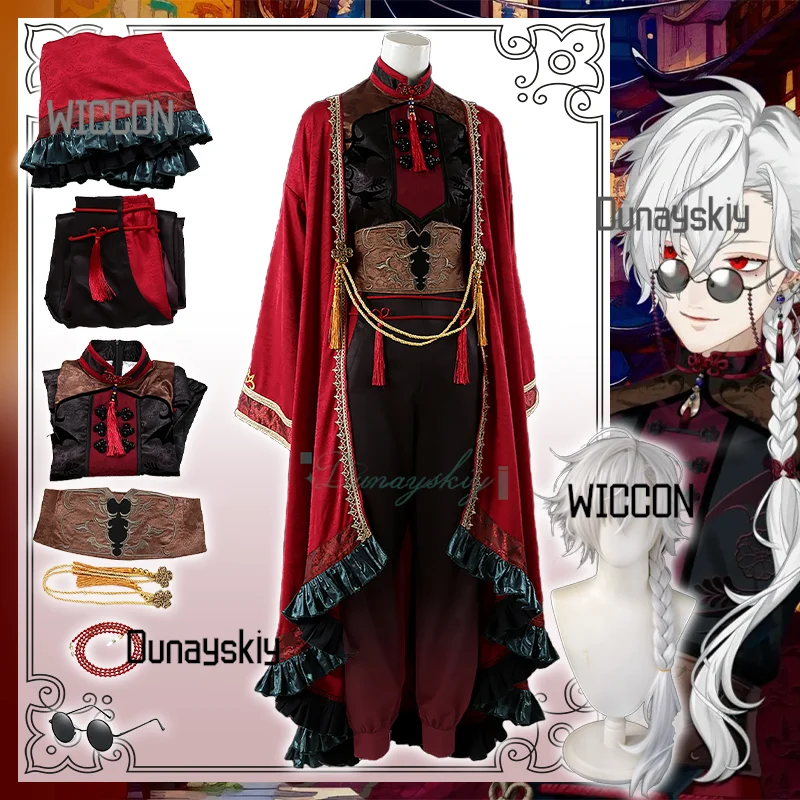 

Kuzuha Косплей Костюм Парик NIJISANJI Vtuber Виртуальный Идол Хэллоуин Традиционный Китайский Стиль Наряды Женщины Мужчины Костюм Карнавал