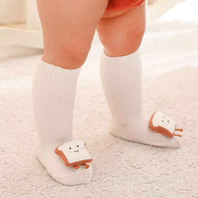 Calcetines de primavera y otoño para recién nacidos, medias antideslizantes de boca suelta para bebés y niños