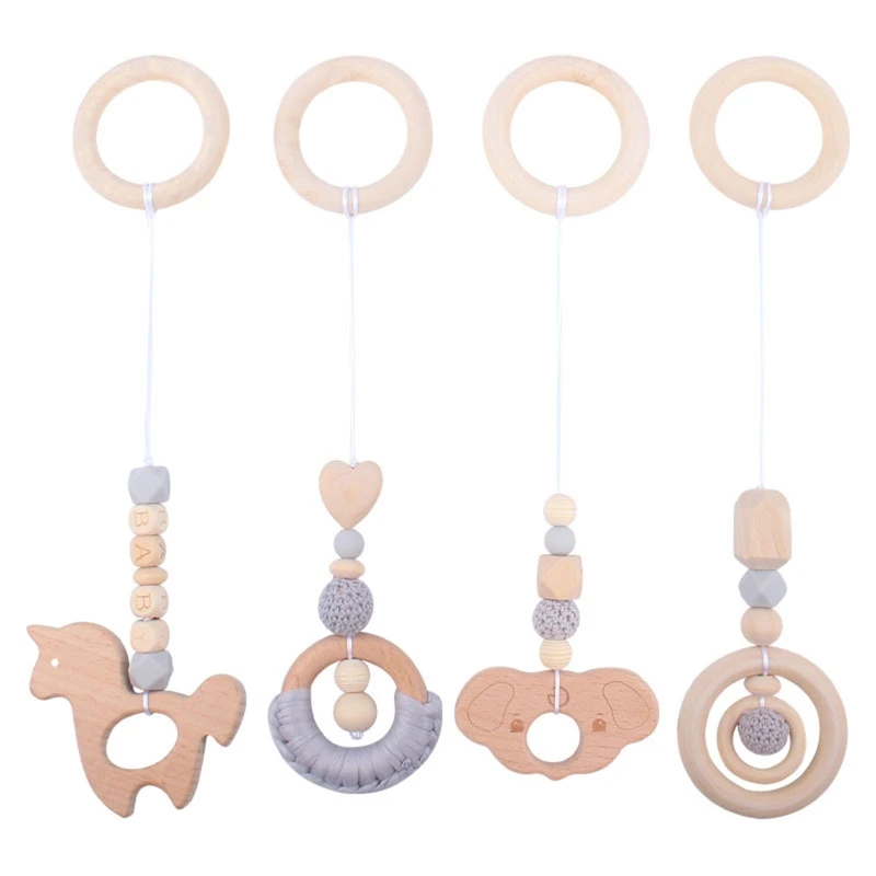 Y1UB – cadre gymnastique pour bébé, pendentifs, support Fitness, poussette, berceau, hochet, anneau dentition en bois,