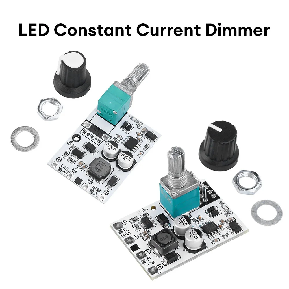 

New LED Constant Current Dimming Driver Board 1.2A 5-24V Knob Lighting Desk Lamp Module 300mA 600mA DC Potentiometer Control