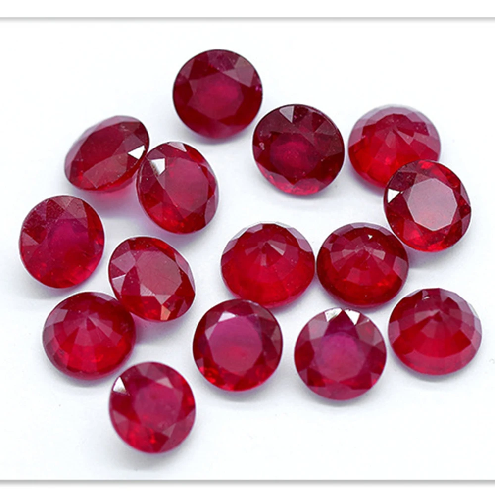 

2.5mm-9mm Round Cut Natural Blood Red Ruby Stone
