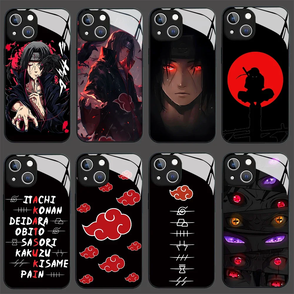 Anime Cool-N-Narutos Uchiha Itachi Phone  Case For iPhone 16 15 14 13 12 Mini 11 Pro XS Max X Glass Soft Silicone Frame Back