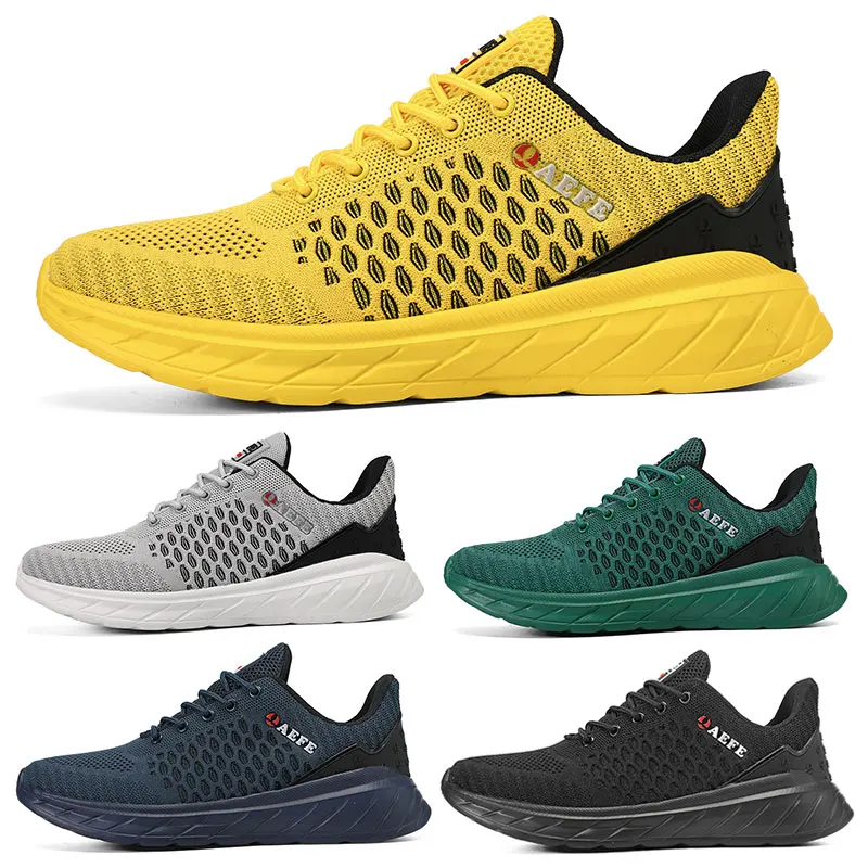 Summer Breathable Men Sneakers Outdoor Running Shoes Lightweight Camping Travel Shoes Mesh Lace Up Soft Sole Plus Size 40-47