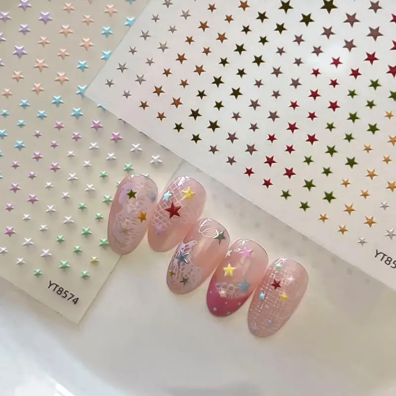Holographic Star Nail Art Stickers Self Adhesive Assorted Colors Perfect For DIY Manicure Home Use Nail Salon Decor