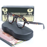 Montura de gafas para hombre, gafas estilo Johnny Depp, lentes transparentes, diseñador de marca, ordenador, redondo, Vintage