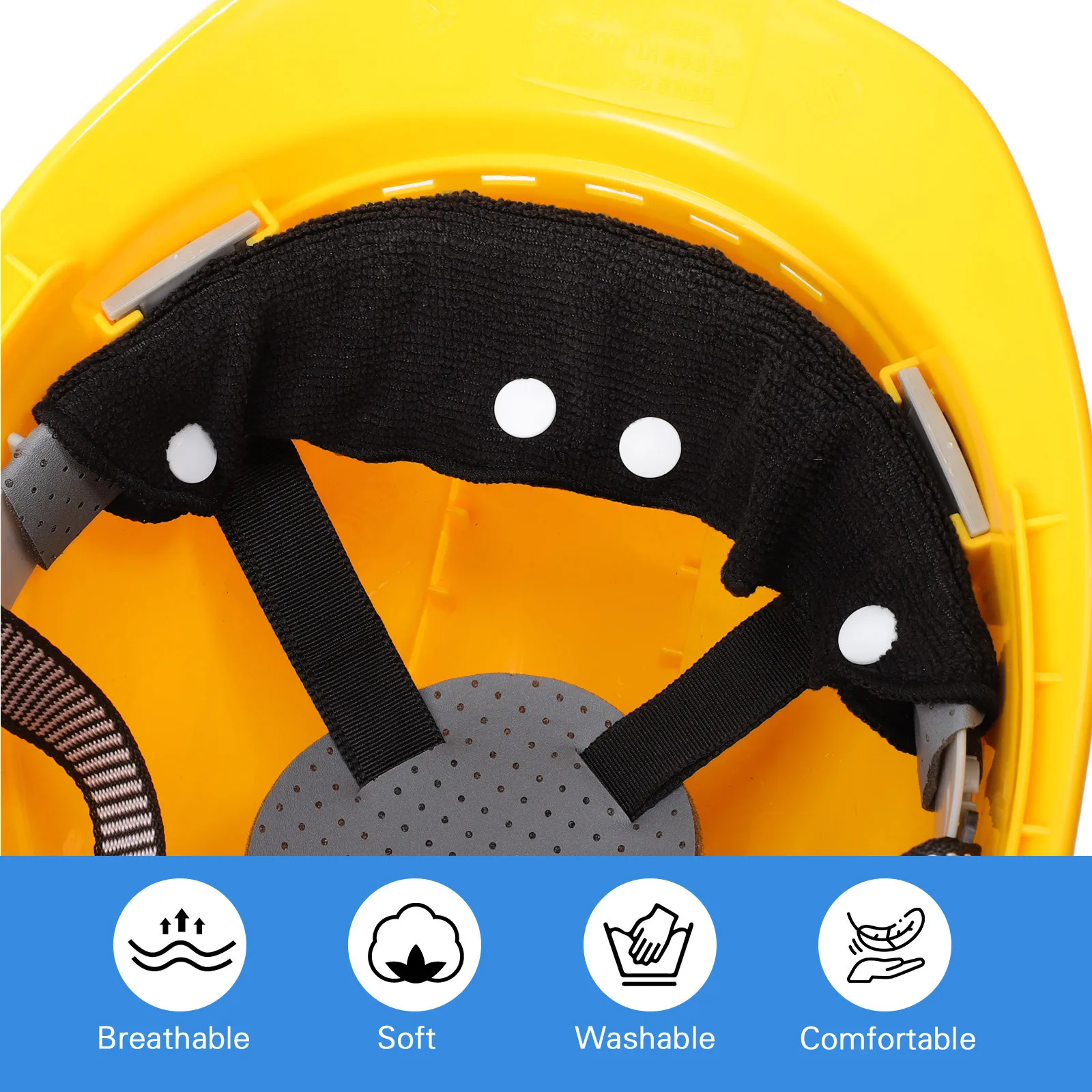 10 stuks veiligheidszweetband wasbaar herbruikbare harde hoed voering zweetabsorberende comfortabele harde hoed accessoires voor werkhelmen