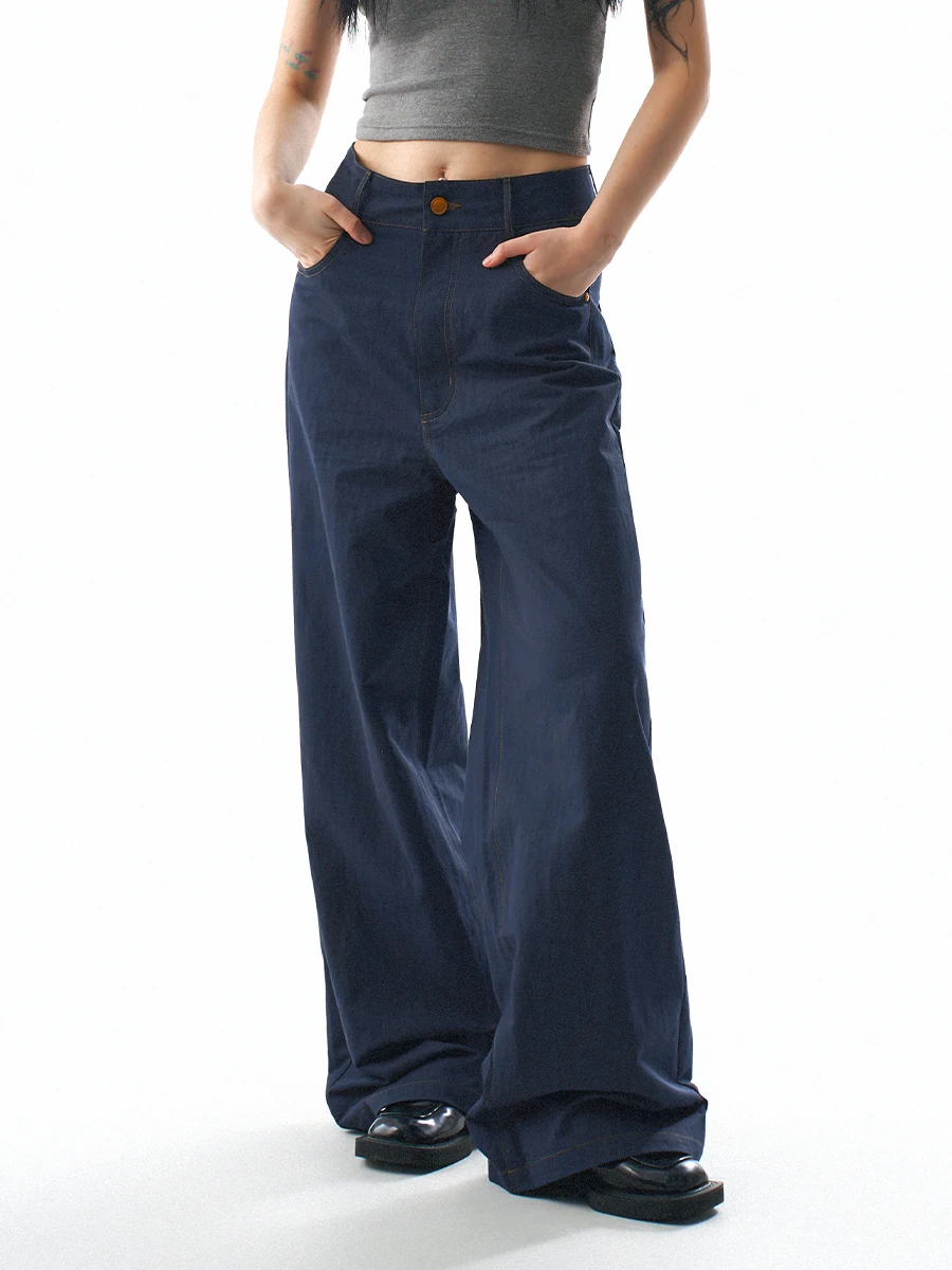 

ZHISILAO New Casual Wide Leg Jeans Women Vintage Loose Y2K Cargo Denim Pants Streetwear Autumn 2025