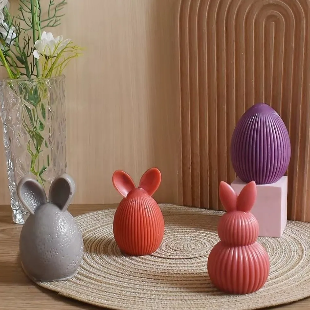 Multi-Use Silicone Easter Egg Mold Non-stick 3D Candle Making Mold Soft Handmade Plaster Ornament Mold Aroma Craft