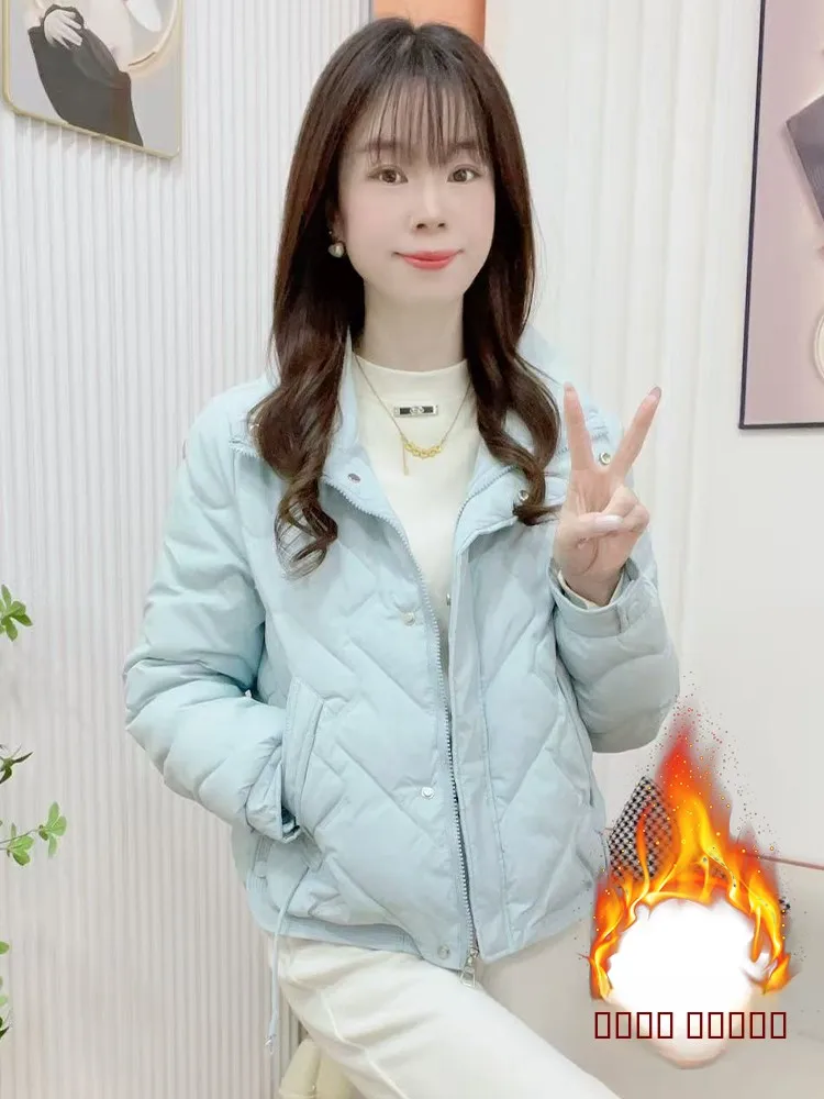 

Thiened Fce Lined ort Cotton Jaet Women's Warm Outerwear Dstring Design Winter Commute Sle Korean Loose Fit