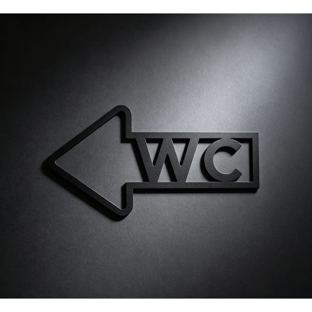 CIFBUY Acrylic Wall Art Minimalist WC Arrow Sign Restroom Decor For Home Office Bathroom Indoor Signage