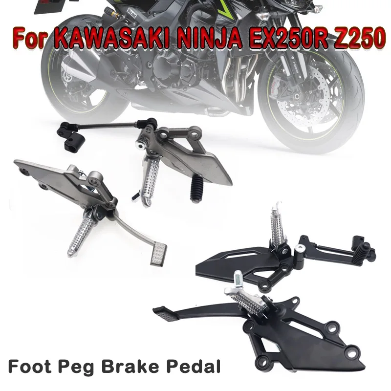 Front Left Right Side Brake Shifter Lever Foot Peg Bracket Footrest Pedal Fit for Kawasaki EX250R Ninja 250R 300 2013 2014 2015