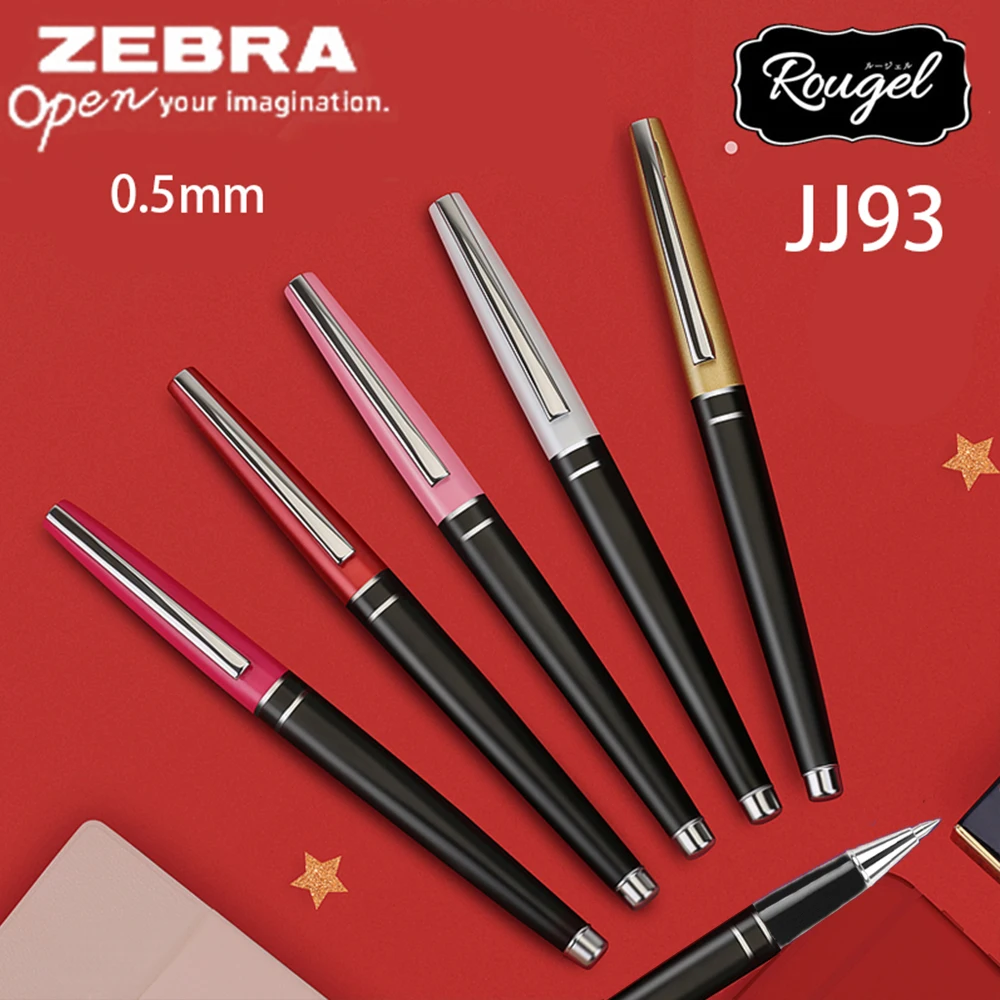 Japan ZEBRA JJ93 Retro Metal Rod Gel Pen Rougel Limited Cap 0.5mm Black Refill Writing Smooth Learning Office Supplies