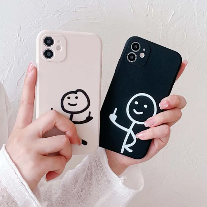 Fun emoticons Shockproof Back Cover on iPhone 14 15 Pro Max 14 Plus  13 12 11 Pro max Anti Knock Cover on iPhone 7 8 Plus Se2020