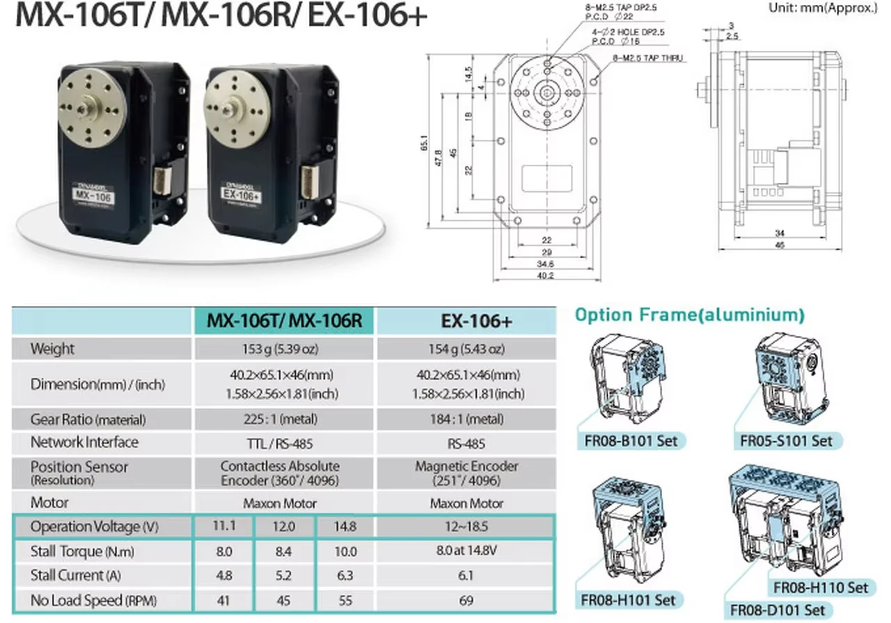 ROBOTIS DYNAMIXEL MX-106T servo Dynamixel special servo for original Korean robot