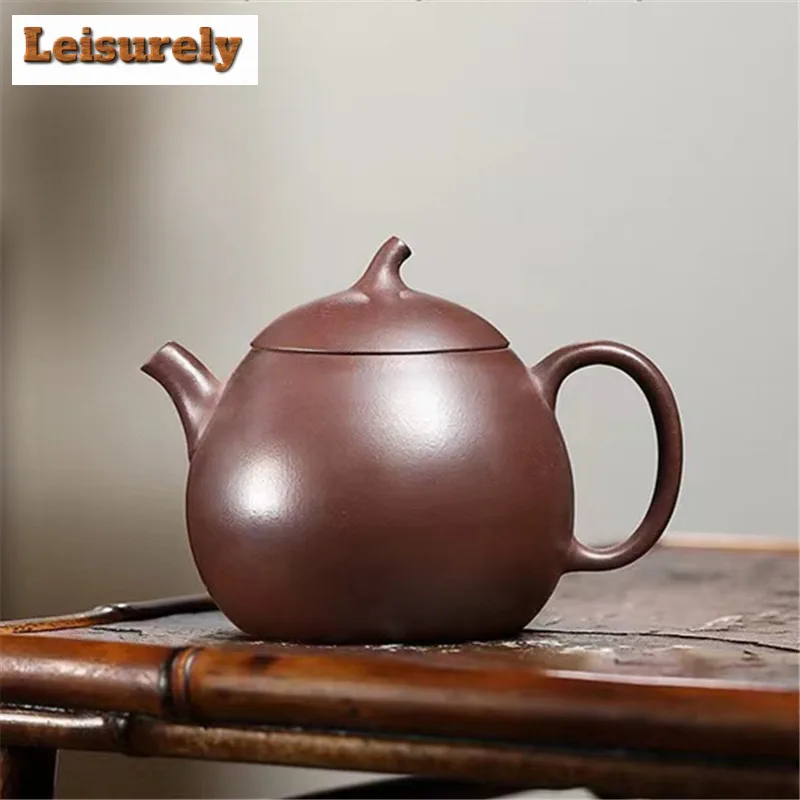 160ml Vintage Yixing Purple Clay Teapots Handmade Eggplant Pot Raw Ore Purple Mud Kettle Chinese Zisha Tea Set Tea Services Gift