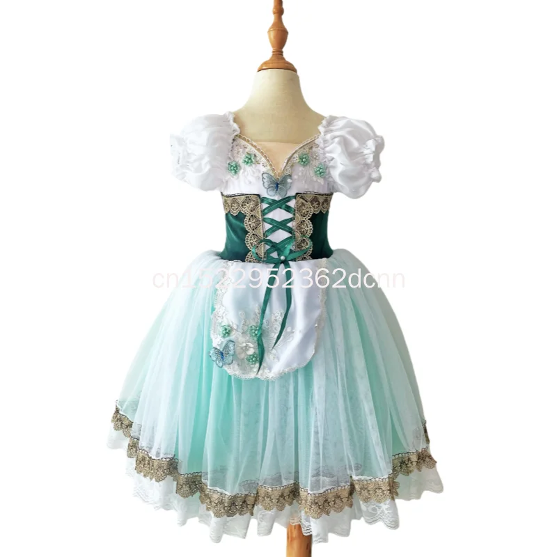 فستان باليه طويل رومانسي للفتيات من جيزيل توتو احترافي للأطفال والكبار زي أداء رقص الباليه على شكل بجعة