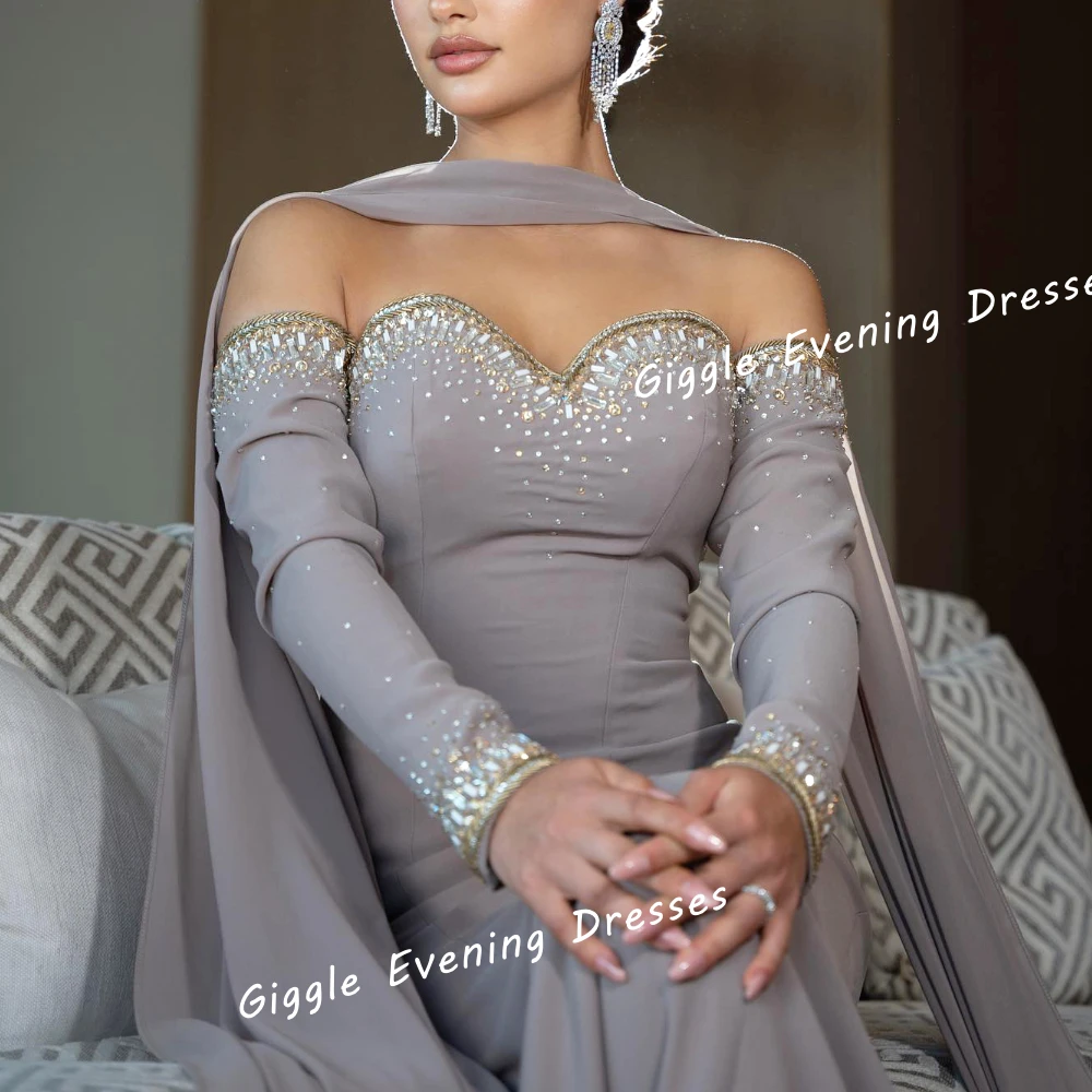 Giggle Satin Sweetheart Nobility Beading Elegance Prom Gown Saudi Arab Pretty Floor-Length Evening Party Dresses for Women 2024