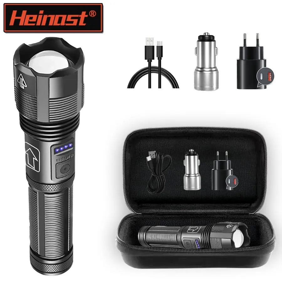 

Алюминиевый сплав XHP70.2 XHP50.2 Тактический охотничий фонарь 4-ядерный светодиодный фонарик 18650 Батарея AAA USB Перезаряжаемый масштабируемый фонарь