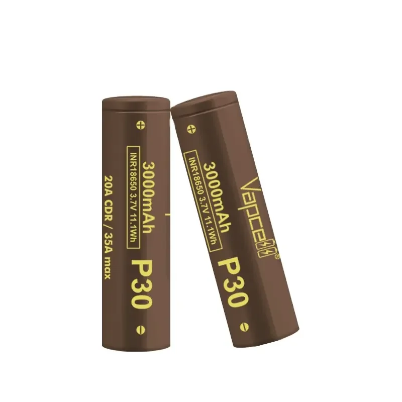 Long Cycle Life Lithium Battery Original Vapcell P30 INR 18650 3000mah 20A/35A 3.7V Battery For Flashlights Similar As HG2/VTC6