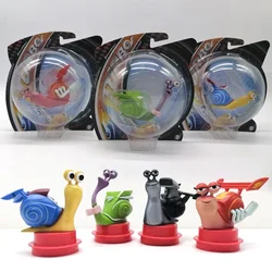 Turbos Racing Snails Doll Cartoon Model Action Figure Chet Whiplash Smoove Move Burn White Shadow Skidmark Toy Car Ornaments