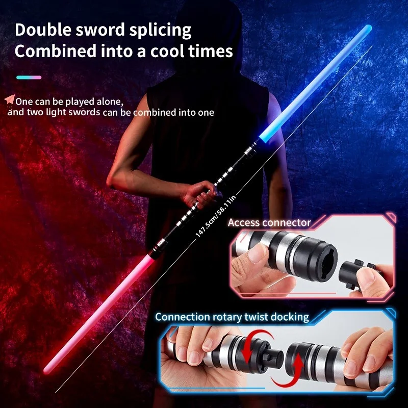ER 1-2PCS LED Light Up Sabers Cosplay Spade retrattili sensibili al movimento Forniture per matrimoni Bomboniere di Natale per bambini