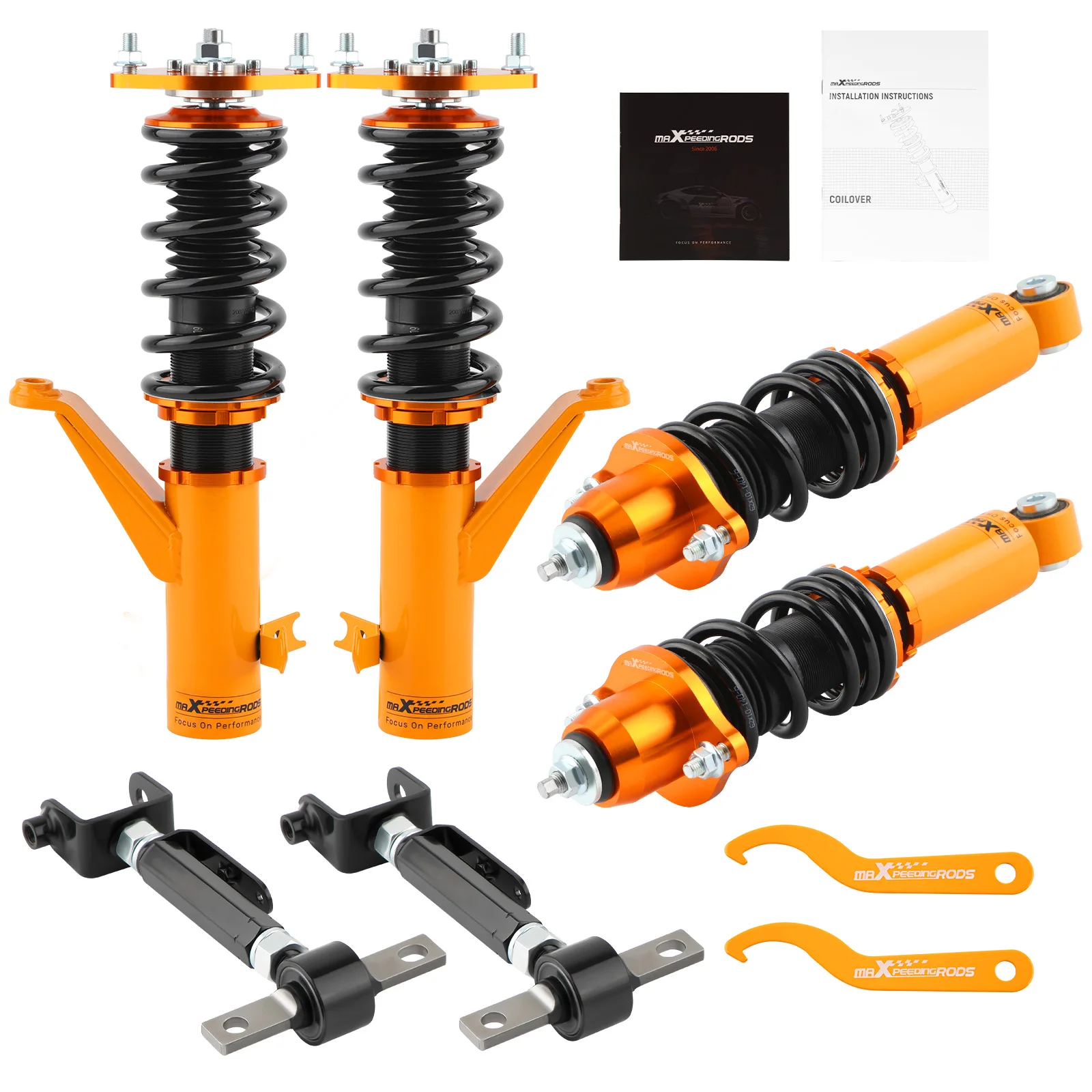 MaXpeedingrods Coilovers Shocks & Rear Control Camber Arms for Acura RSX 02-06	0